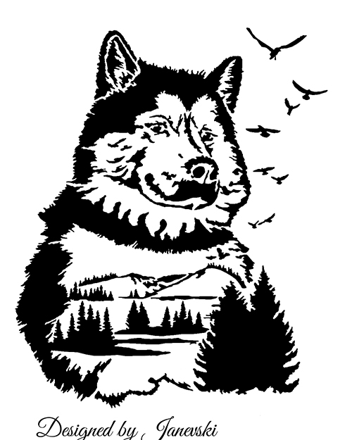 Wolf Landscape Pattern Free Scroll Saw Patterns